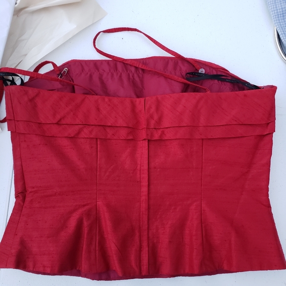 Vintage 90s/00s Watters & Watters 100% Silk 2 pc Strapless Dress - Picture 7 of 16